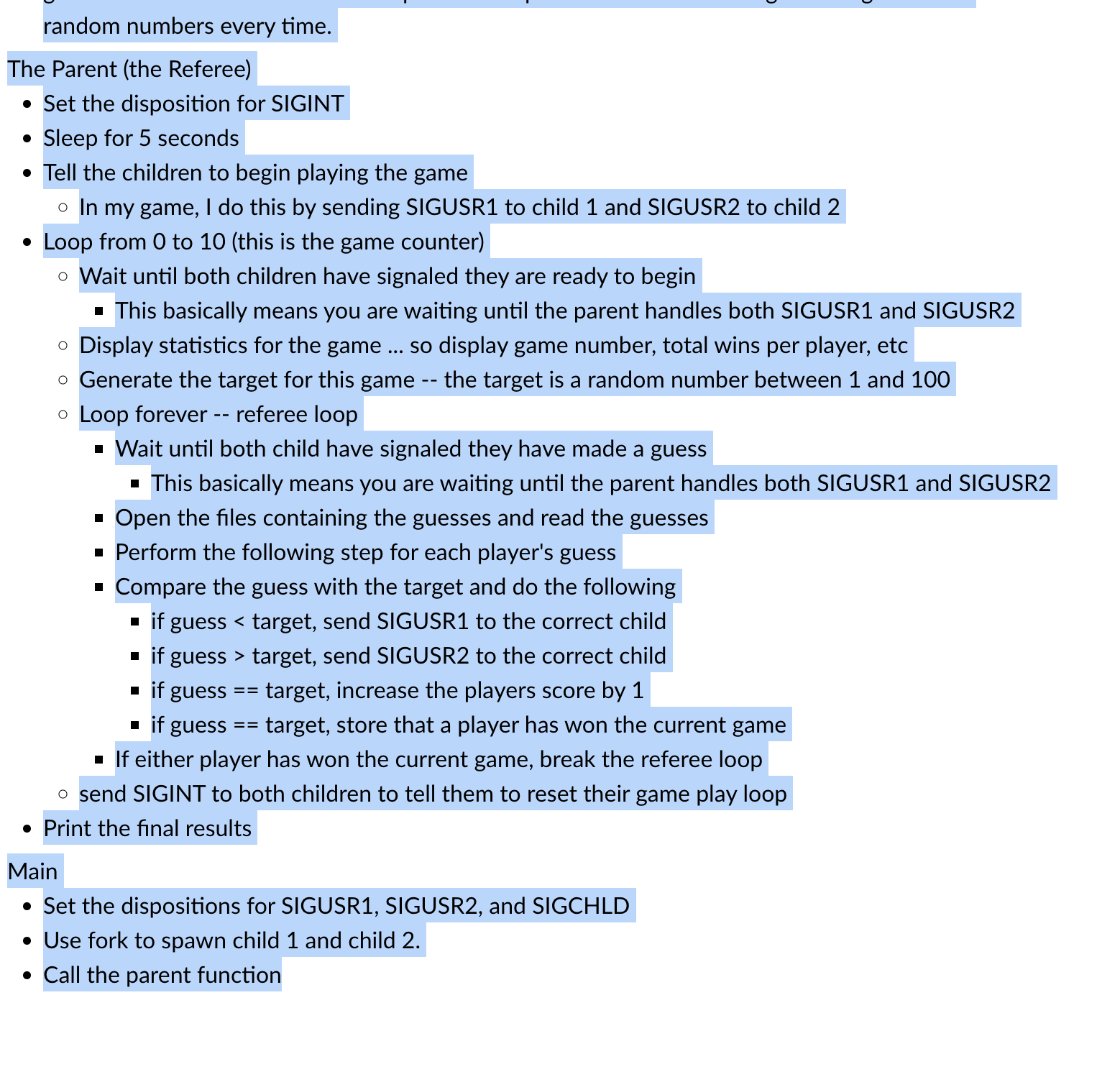 please complete the following C program using