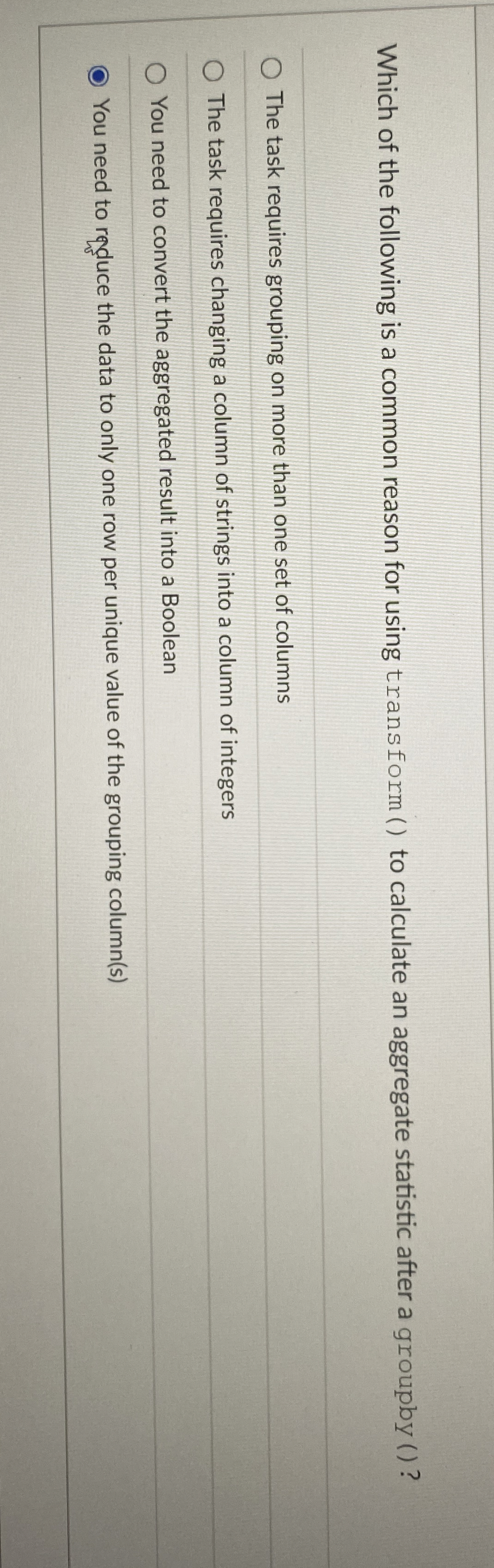 Which of the following is a common reason for