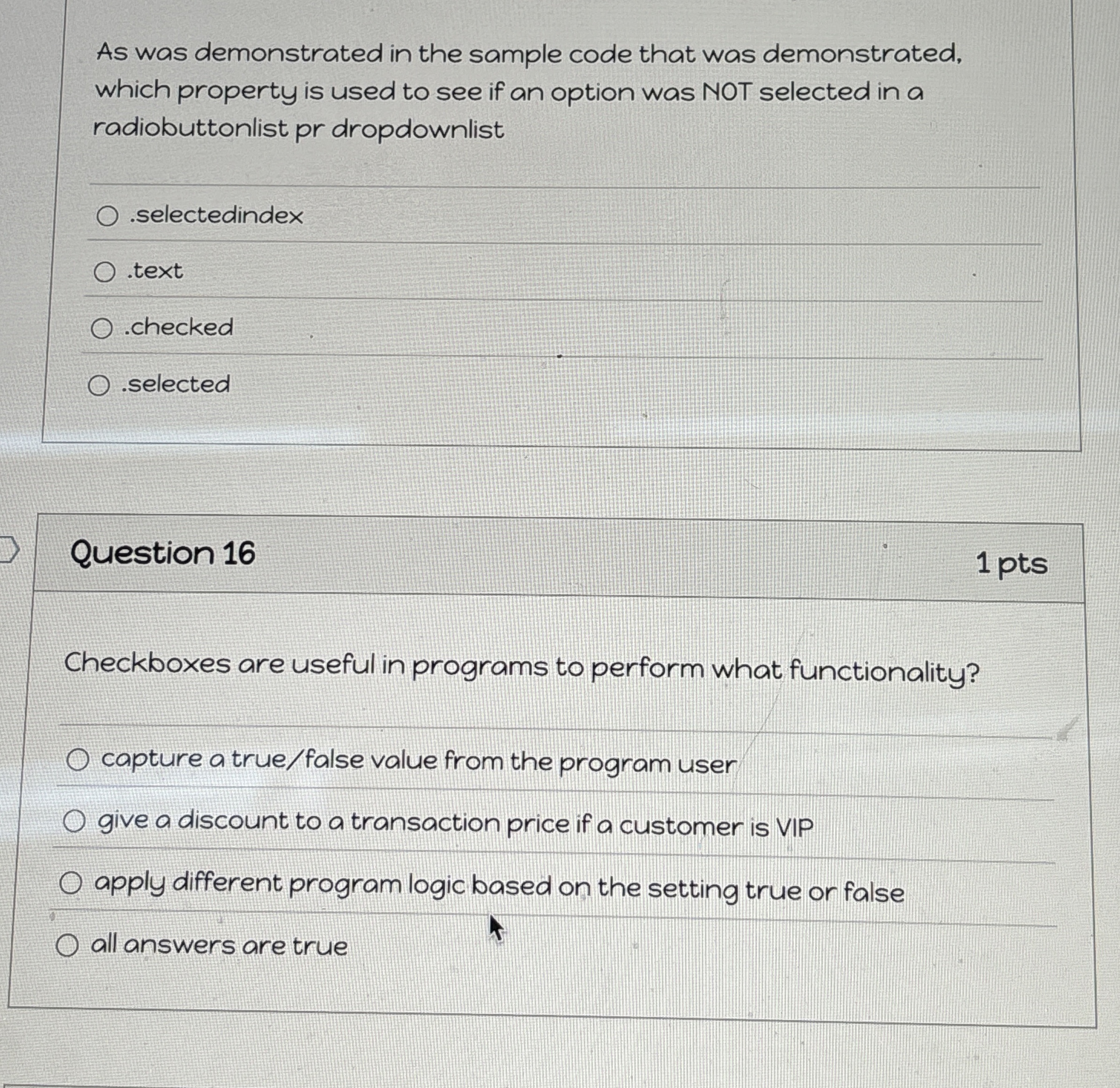 As was demonstrated in the sample code that was