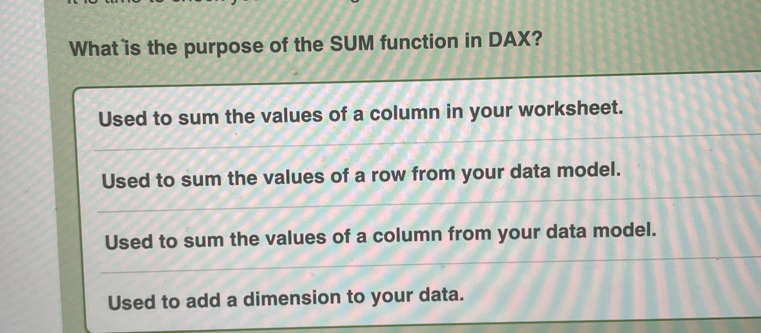 What is the purpose of the SUM function in DAX?