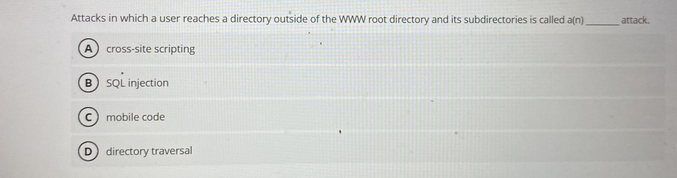 Attacks in which a user reaches a directory