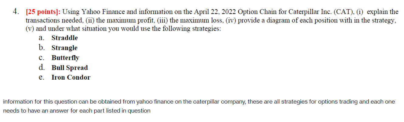 4. [25 points]: Using Yahoo Finance and