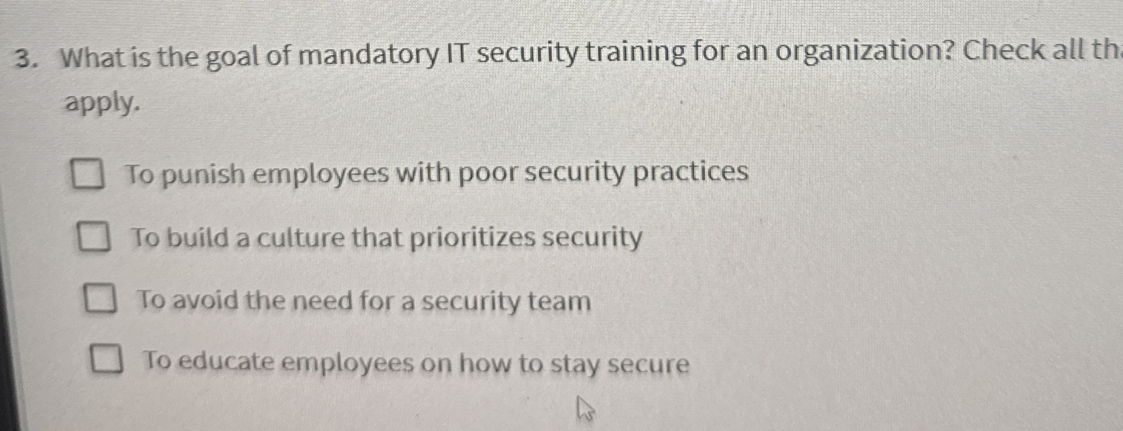 What is the goal of mandatory IT security