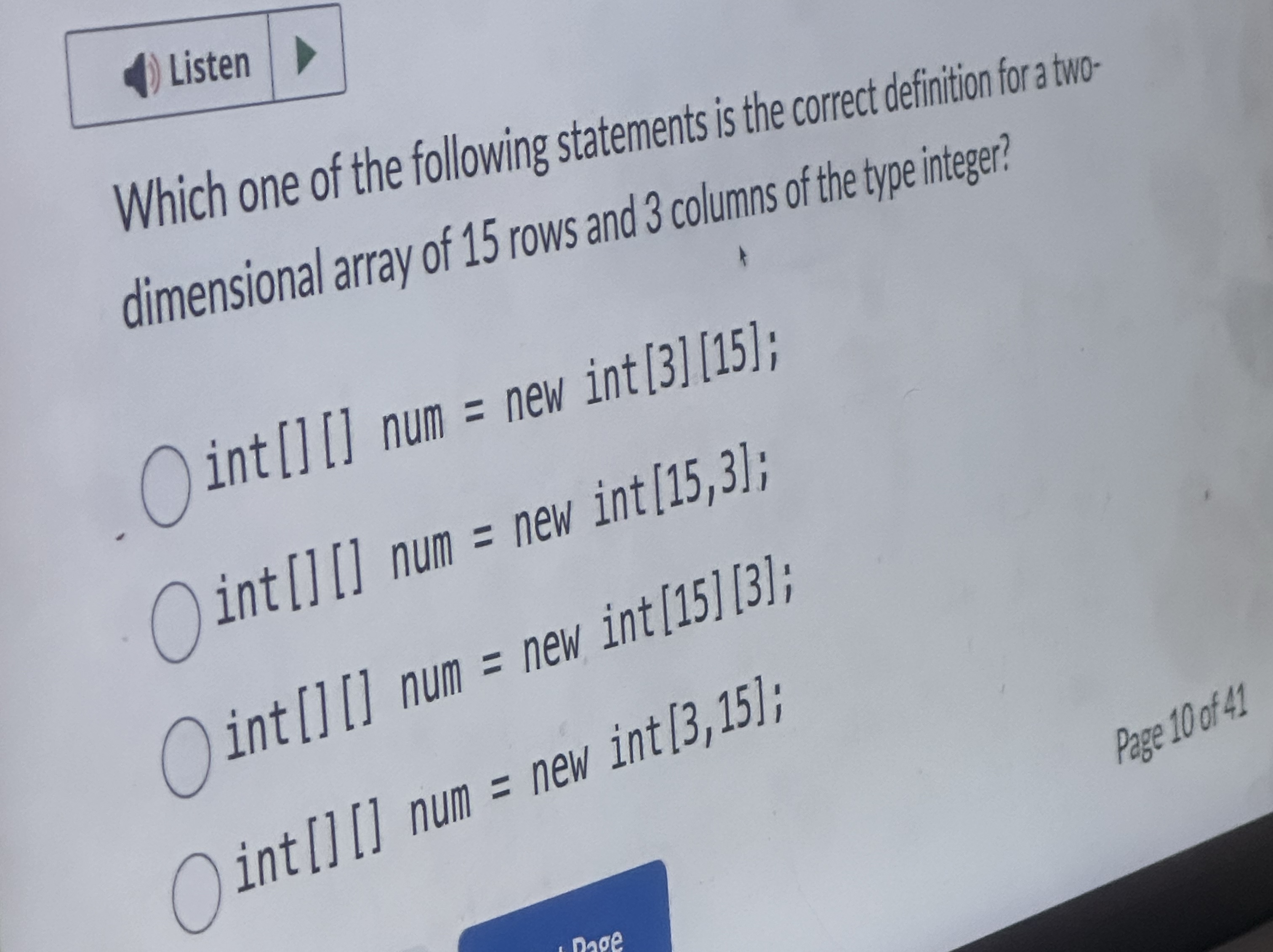 Which one of the following statements is the