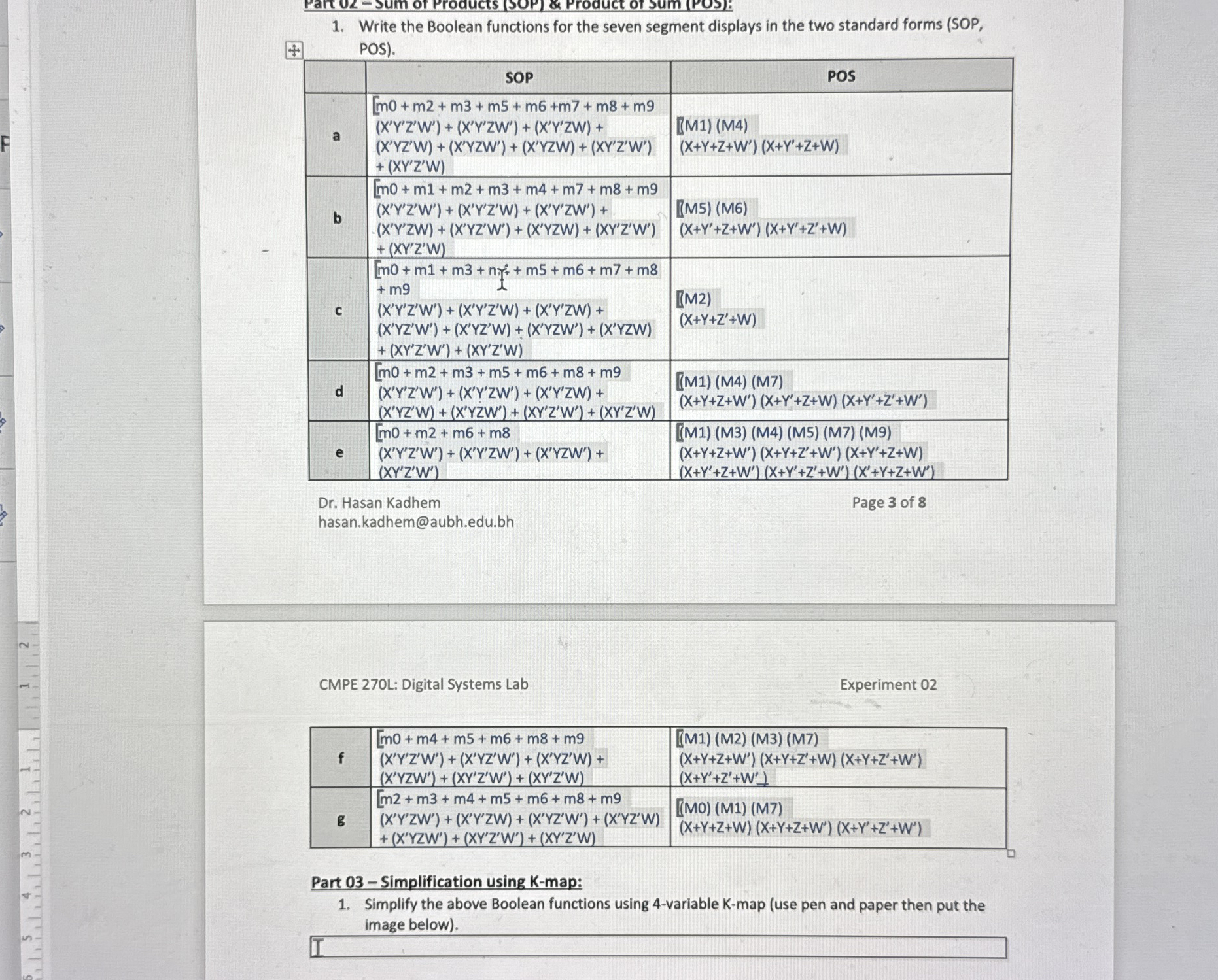 Double check part 2 and solve part 3