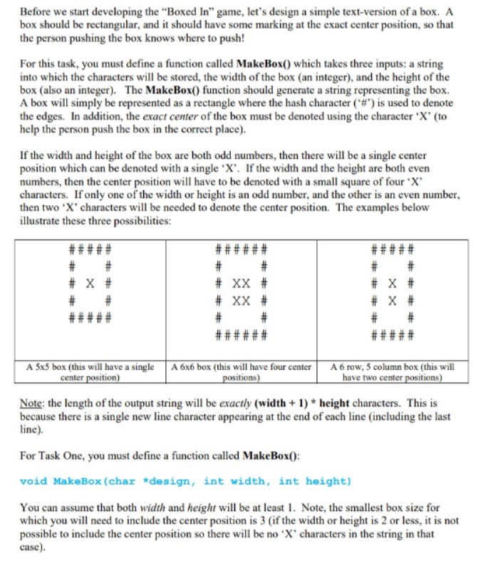 Before we start developing the "Boxed l n " game,