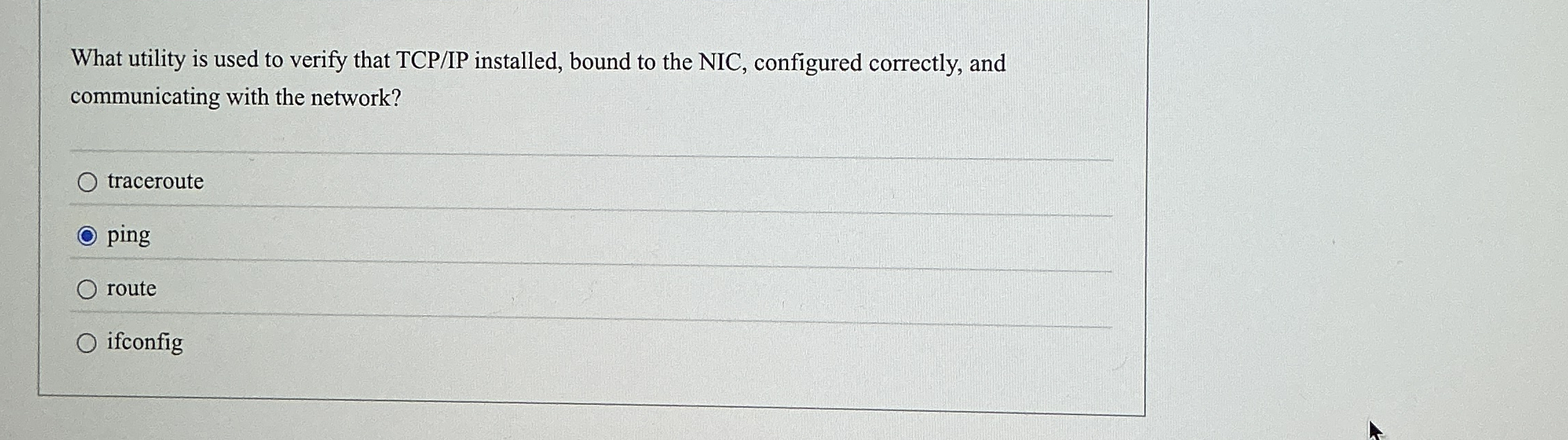 What utility is used to verify that TCP / IP