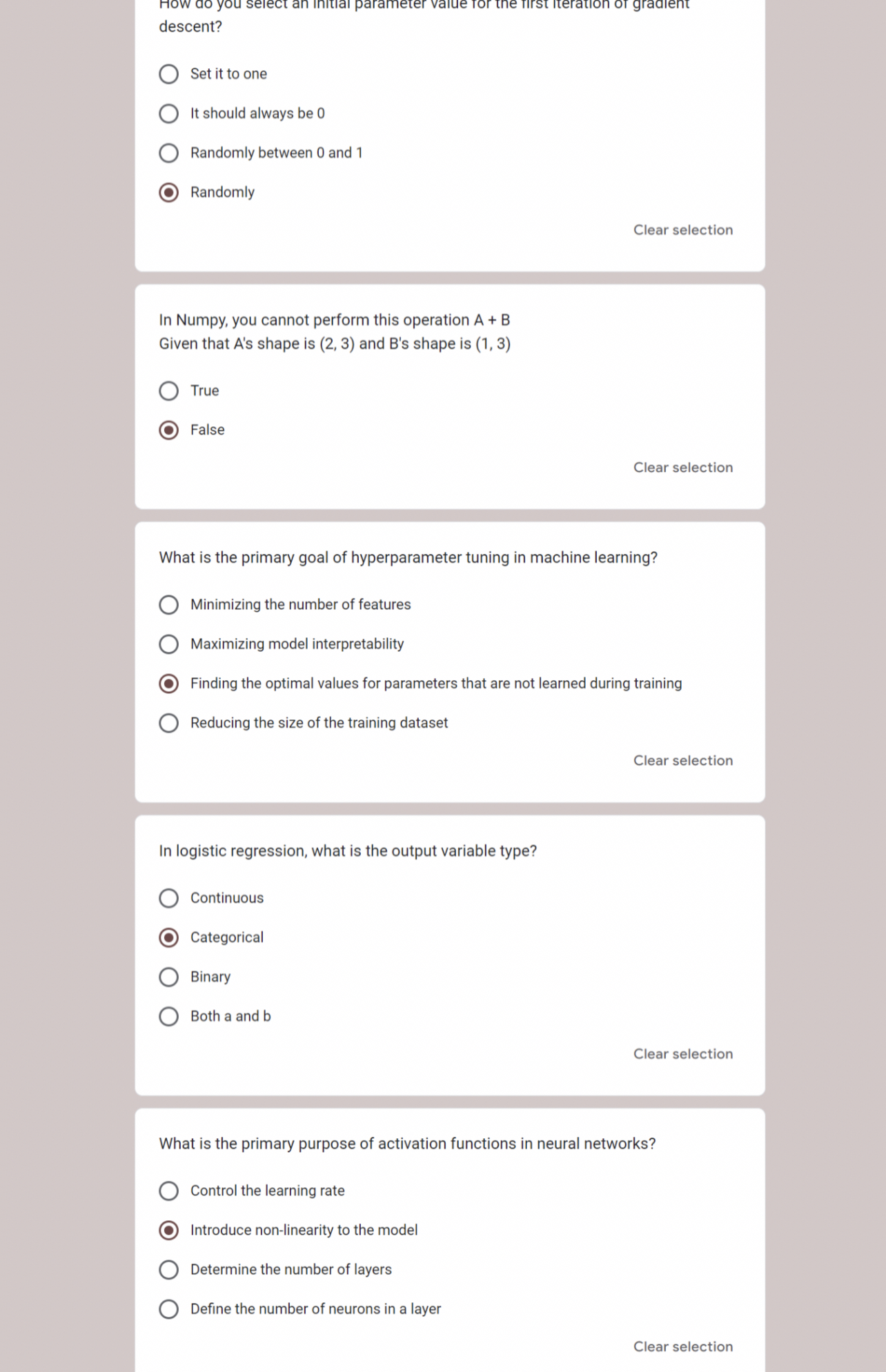 How do you select an inital parameter vaiue or