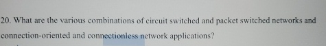 What are the various combinations of circuit