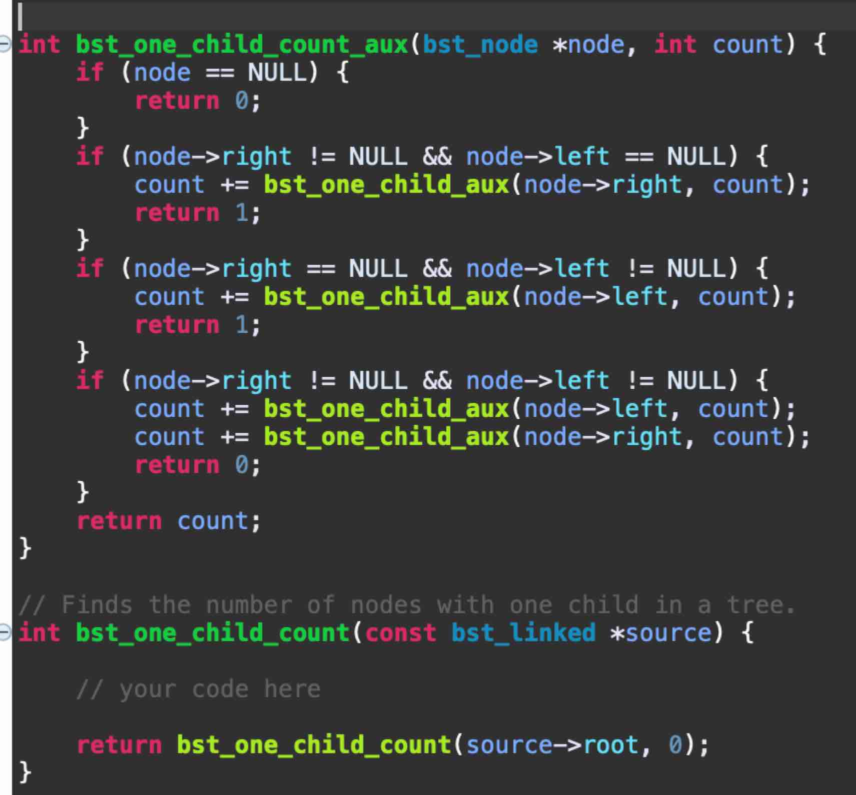 Write a program in c that Finds the number of