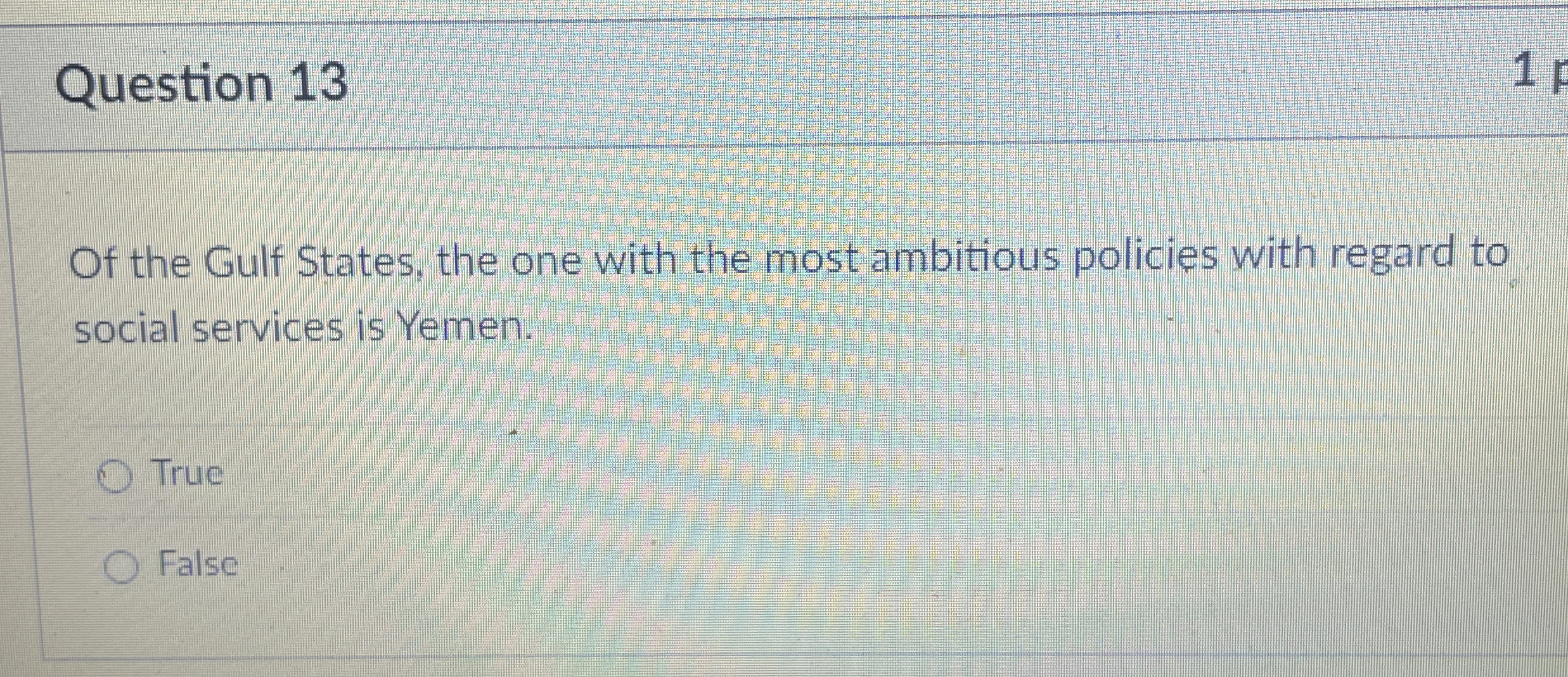 Question 1 3 Of the Gulf States, the one with the
