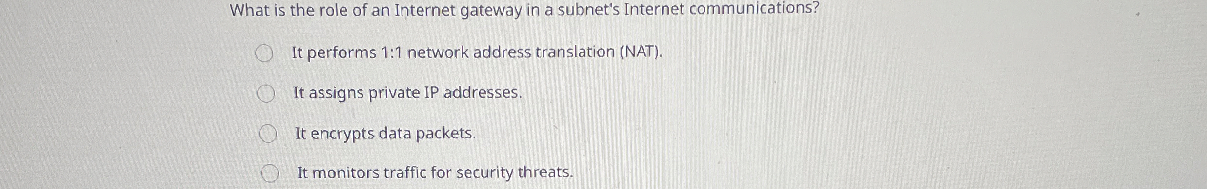 What is the role of an Internet gateway in a