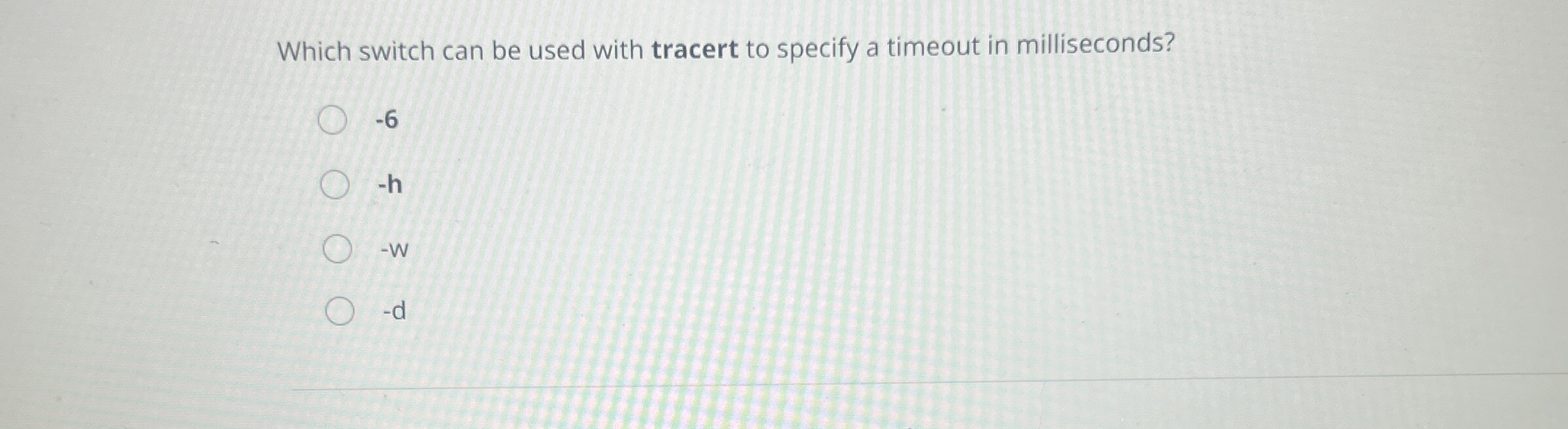 Which switch can be used with tracert to specify