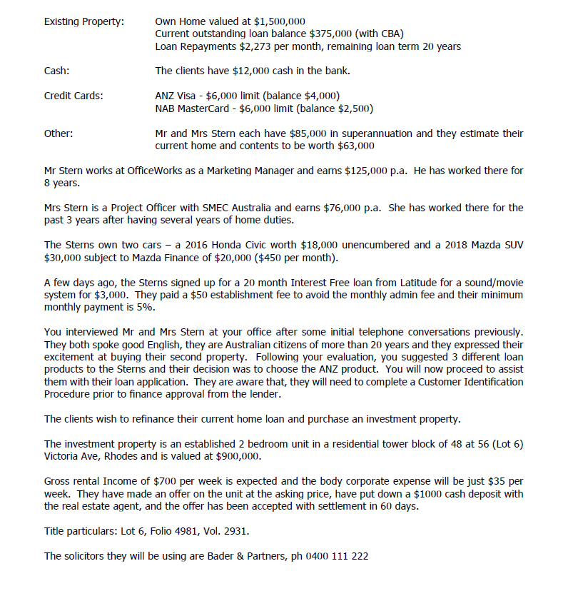 Fact Find Initial Interview: Time Date Location