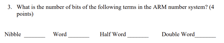 3 . What is the number of bits of the following