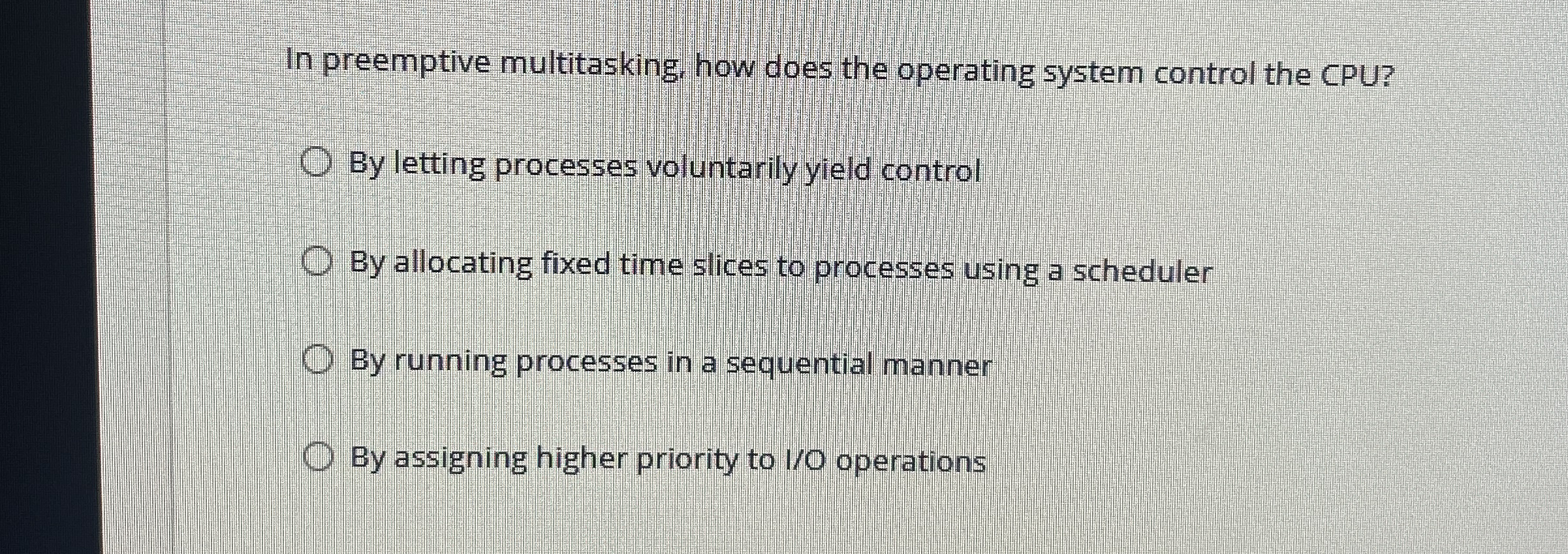 In preemptive multitasking, how does the