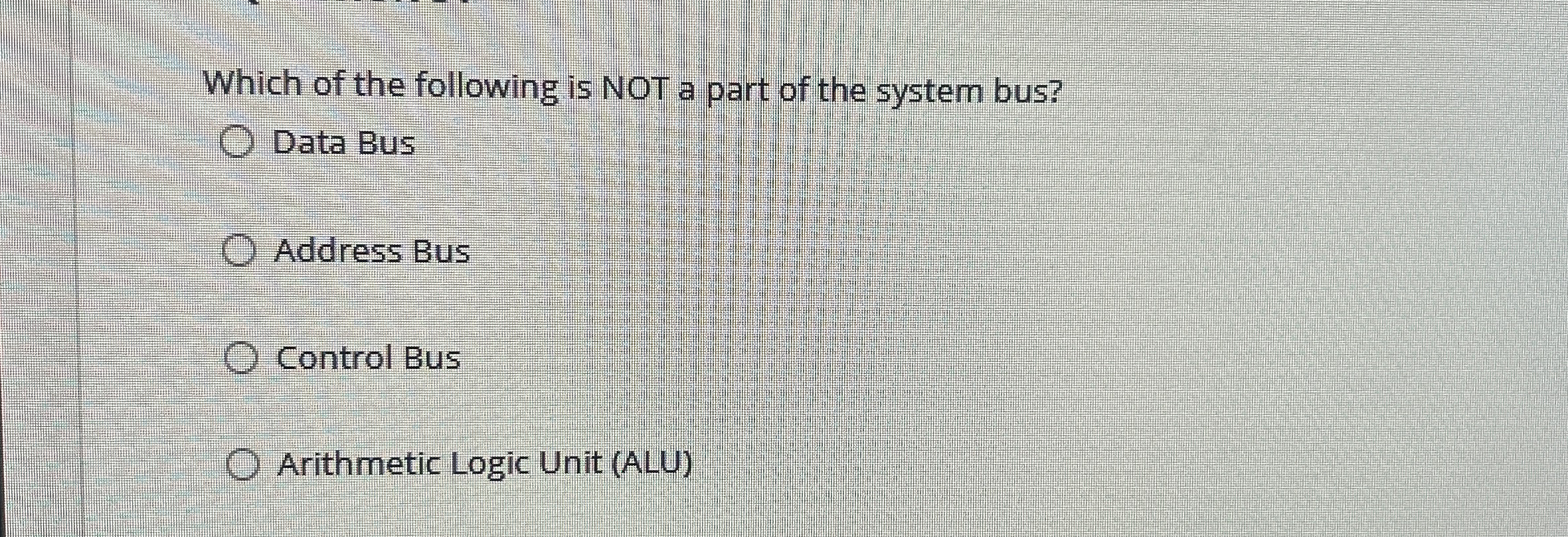 Which of the following is NOT a part of the