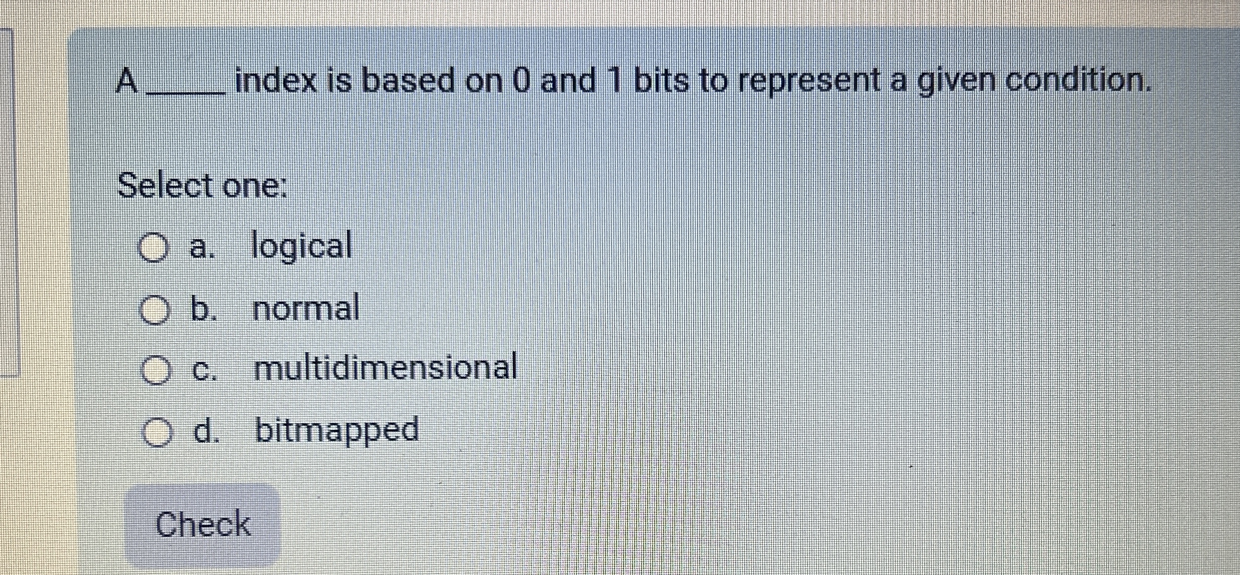 A q , index is based on 0 and 1 bits to represent