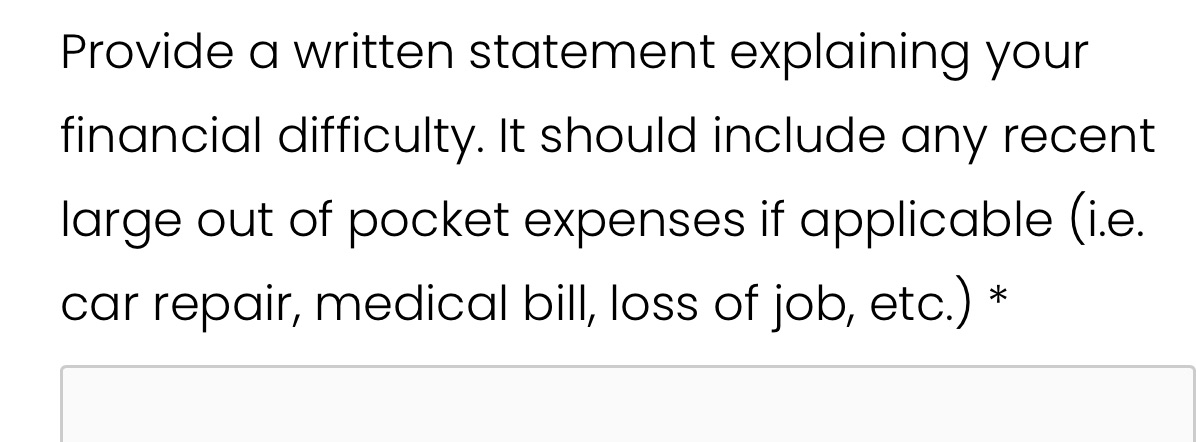 Provide a written statement explaining your