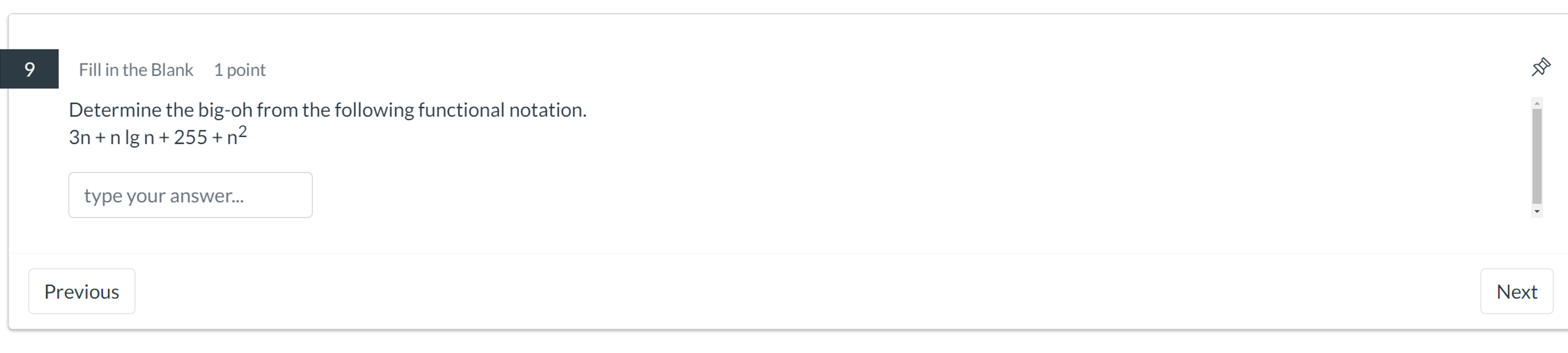 Determine the big - oh from the following