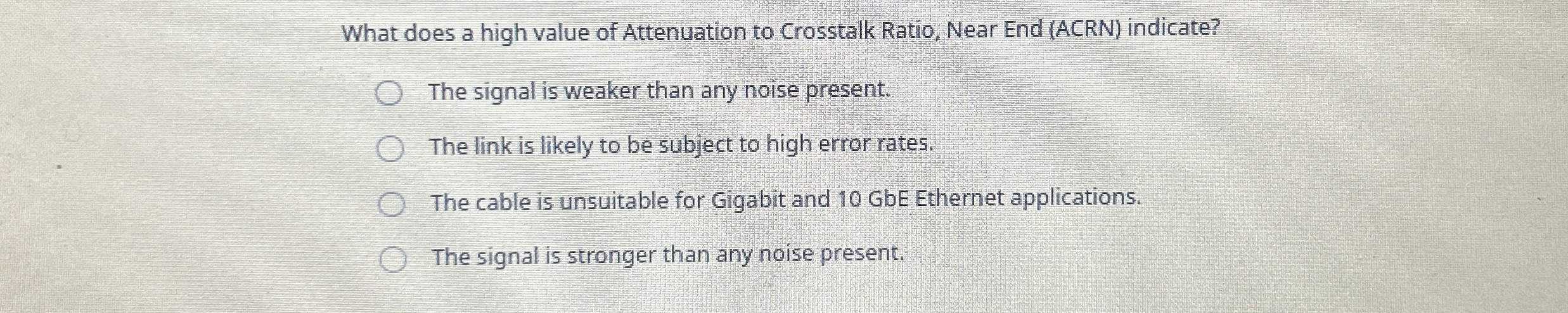 What does a high value of Attenuation to