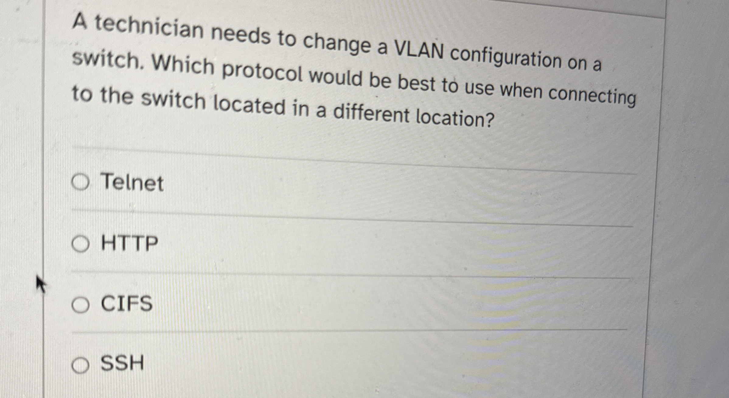 A technician needs to change a VLAN configuration