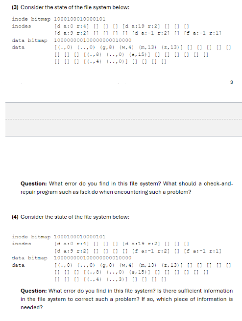( 3 ) Consider the state of the file system