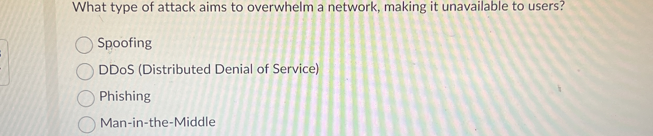 What type of attack aims to overwhelm a network,