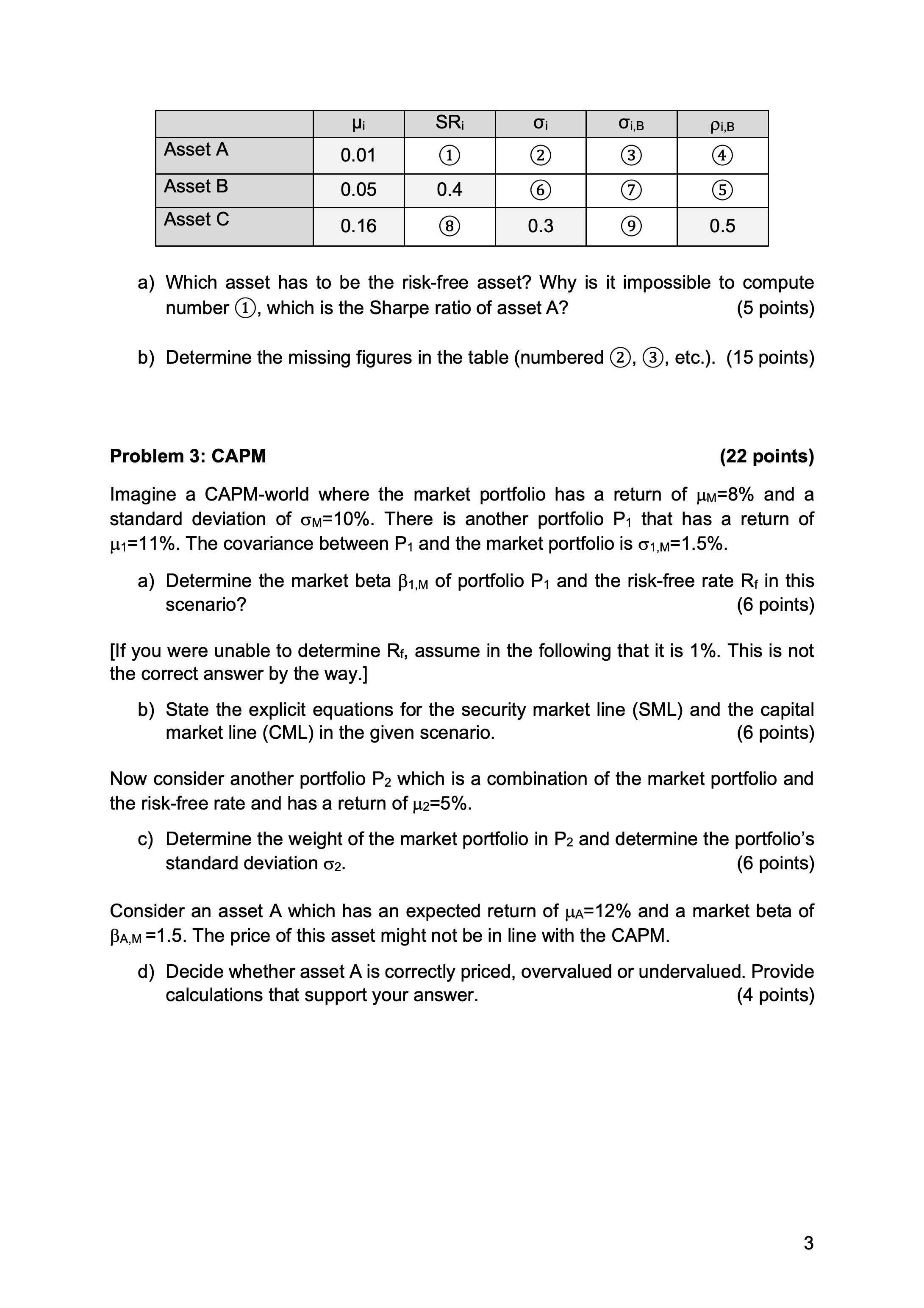 I need help with the whole a) Which asset has to