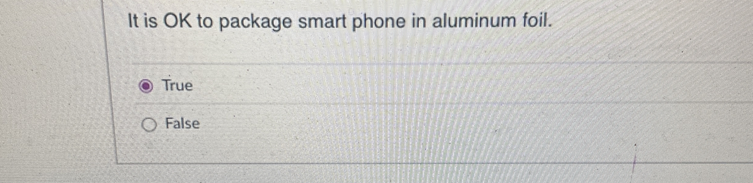 It is OK to package smart phone in aluminum foil.