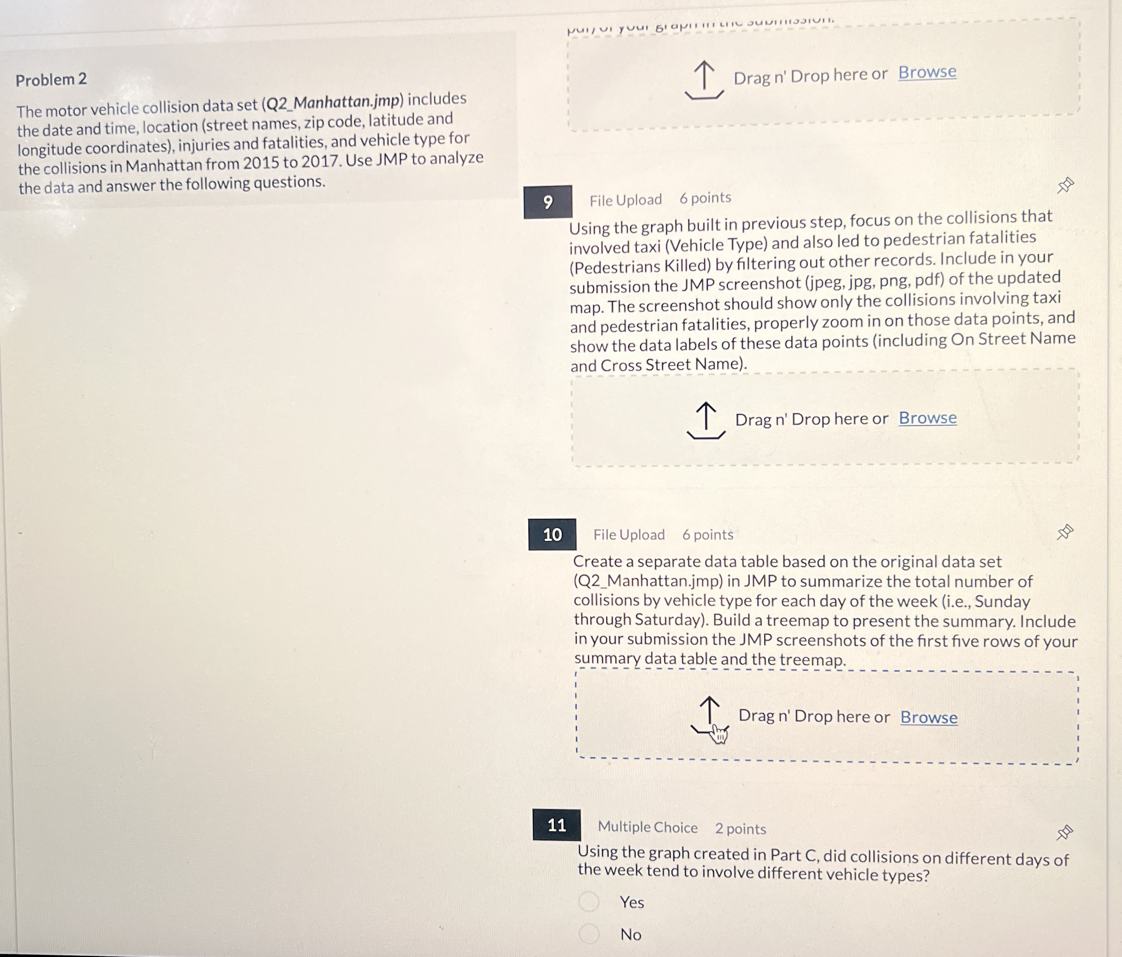 The motor vehicle collision data set ( Q 2 _