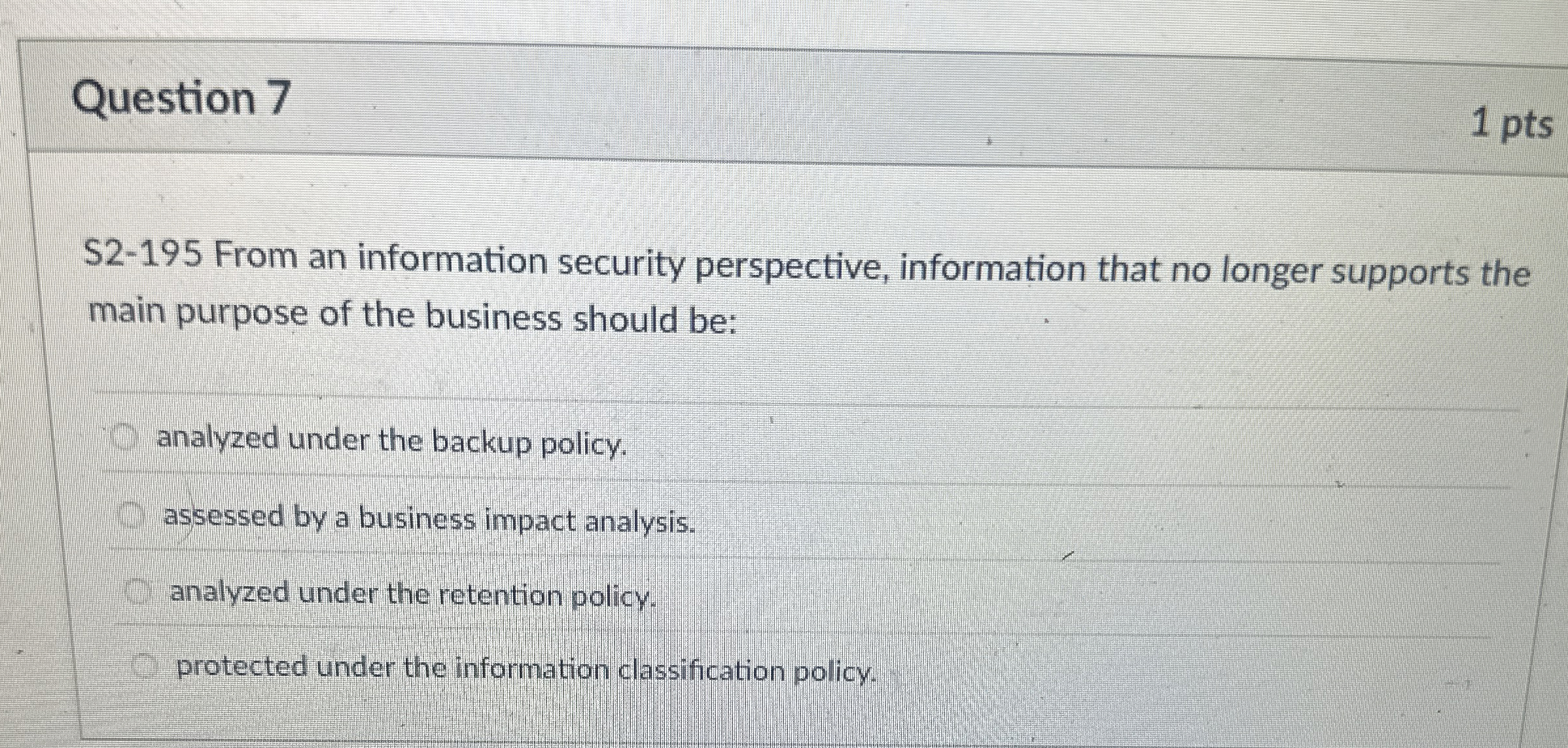 Question 7 S 2 - 1 9 5 From an information