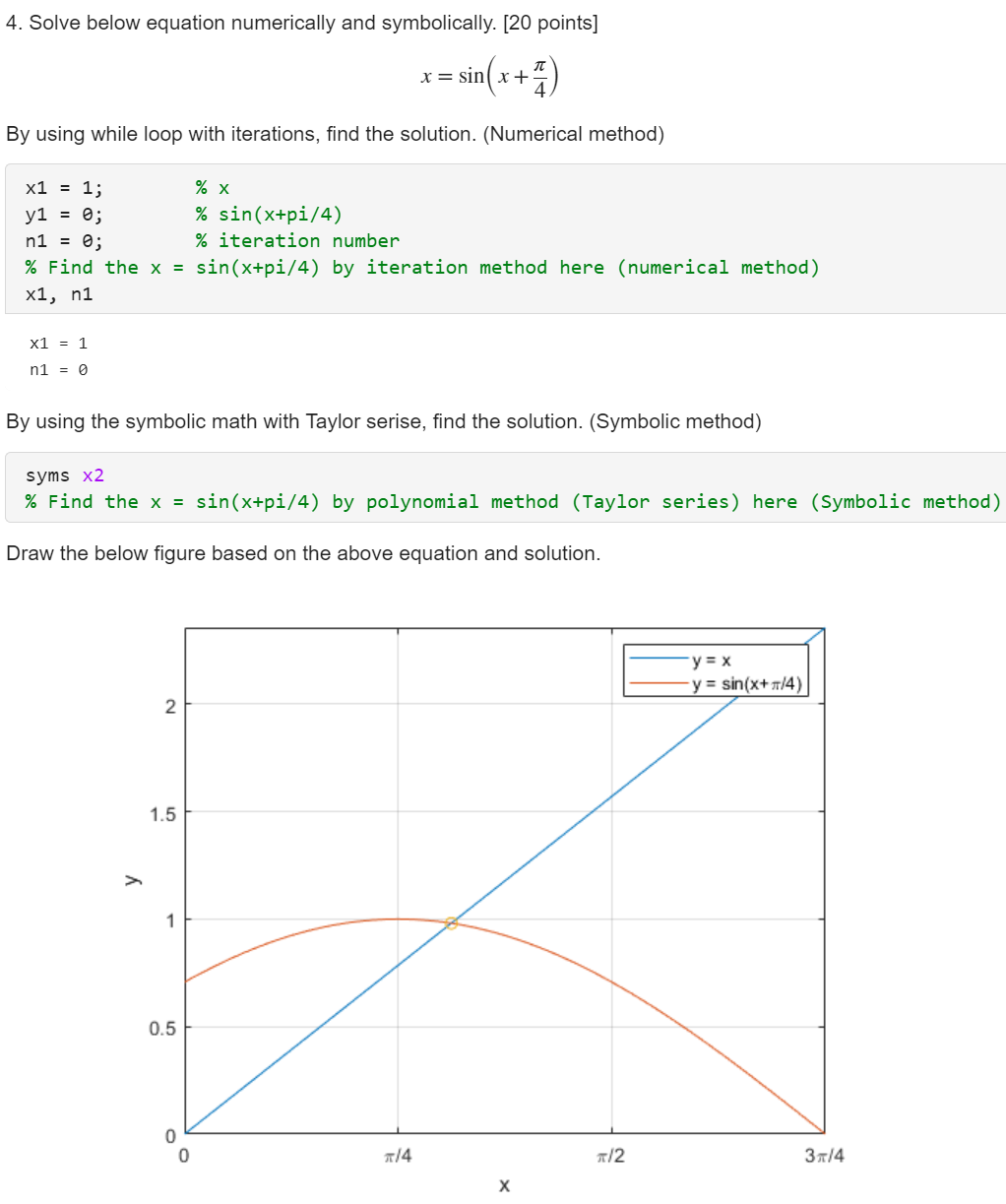Solve below equation numerically and