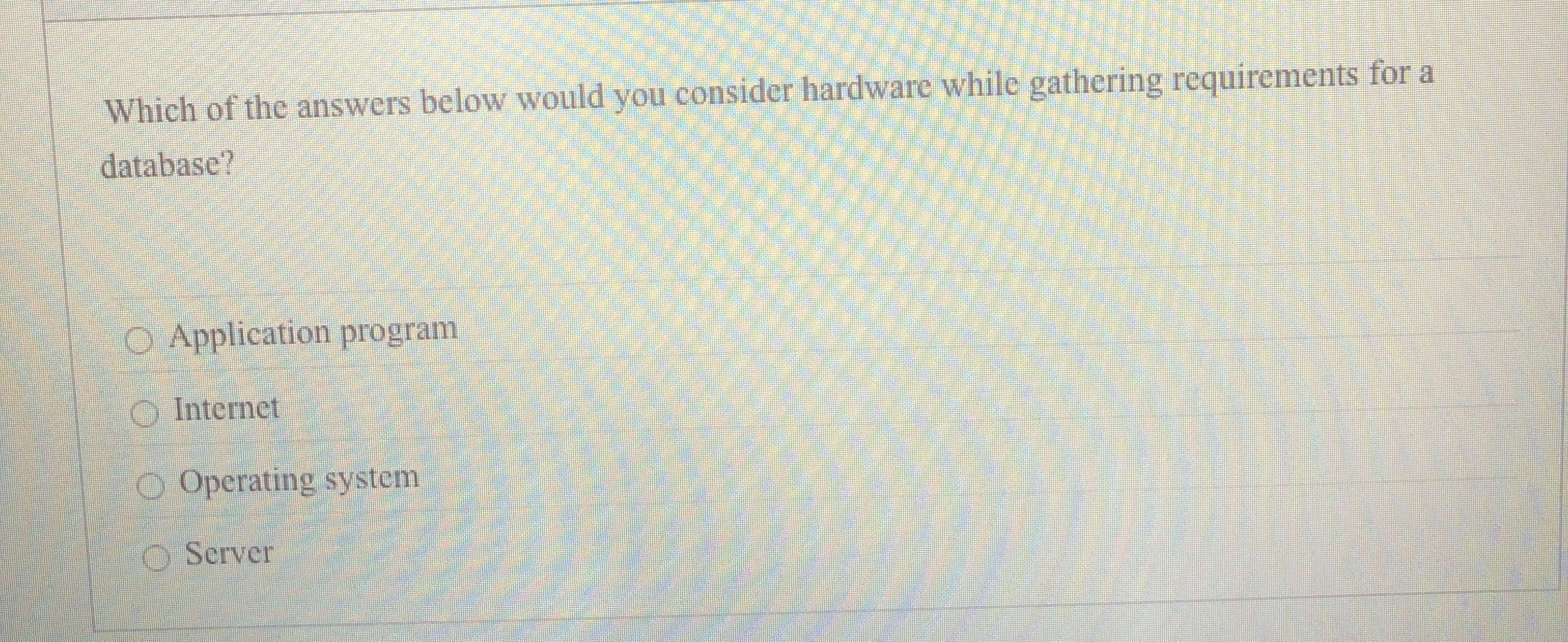 Which of the answers below would you consider