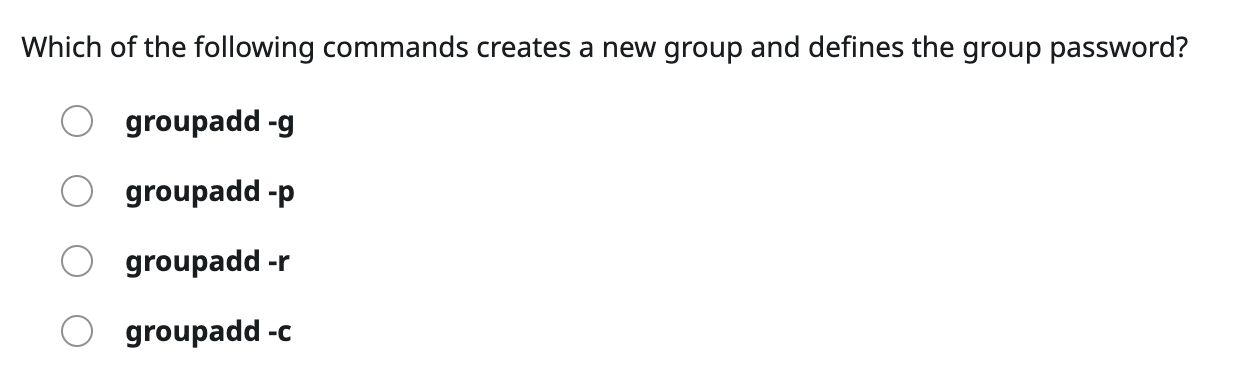 Which of the following commands creates a new