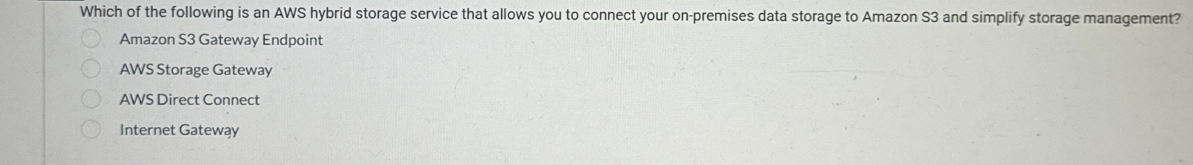 Which of the following is an AWS hybrid storage