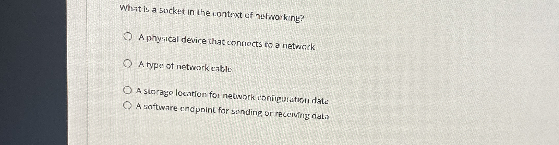 What is a socket in the context of networking? A