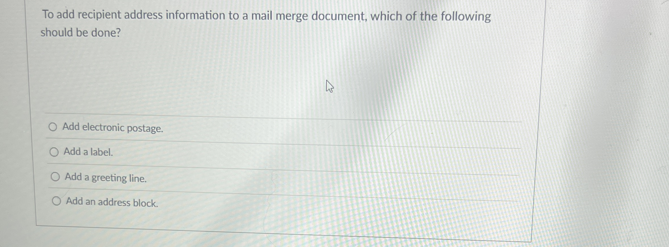 To add recipient address information to a mail