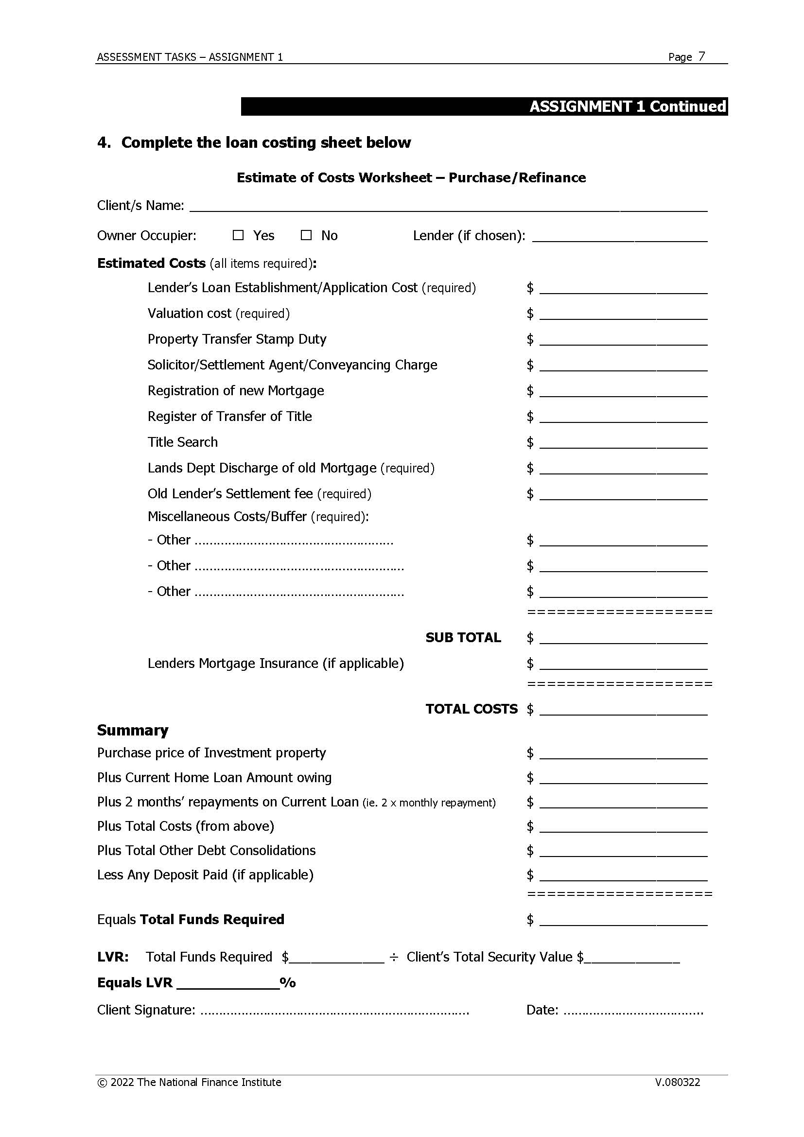 ASSESSMENT TASKS - ASSIGNMENT 1 Page 2 ASSIGNMENT