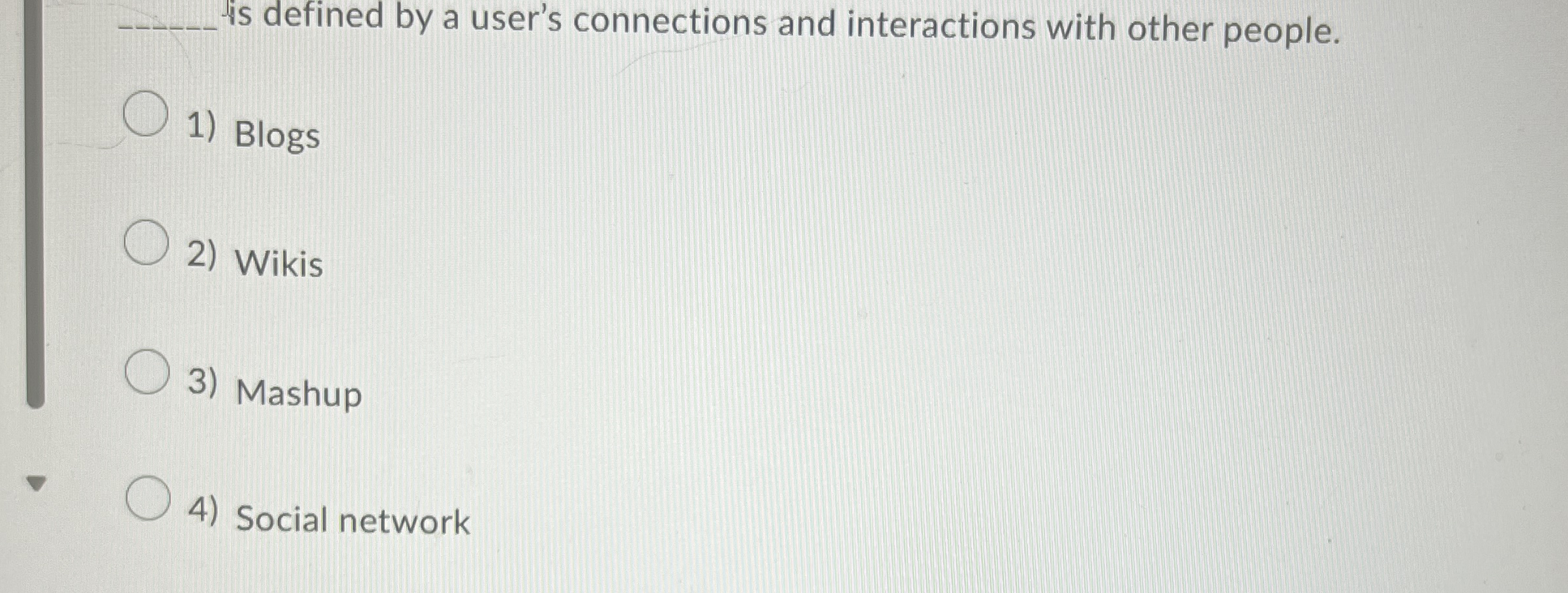 is defined by a user's connections and