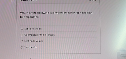 Which of the following is a hyperparameter for a