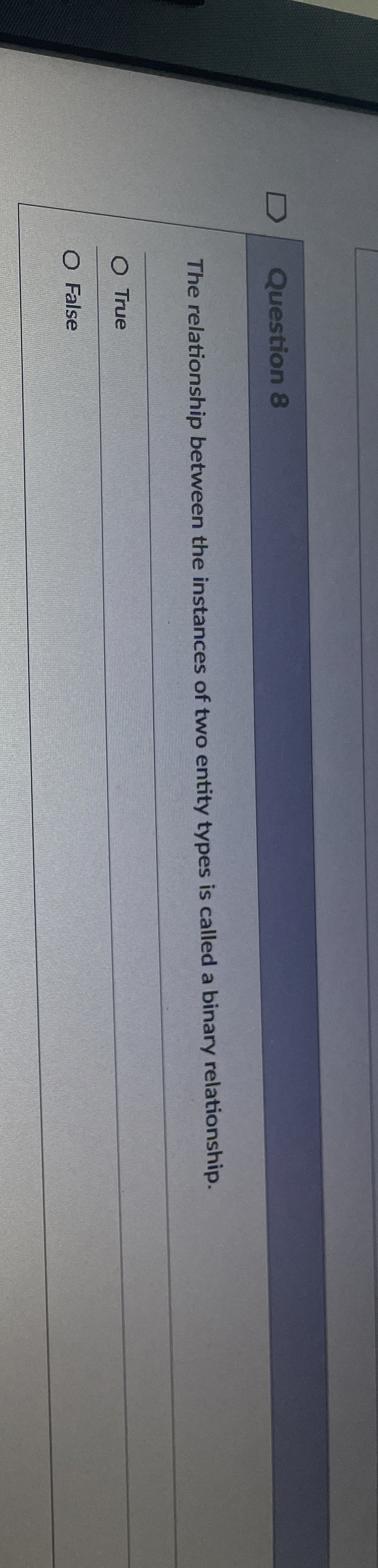 Question 8 The relationship between the instances