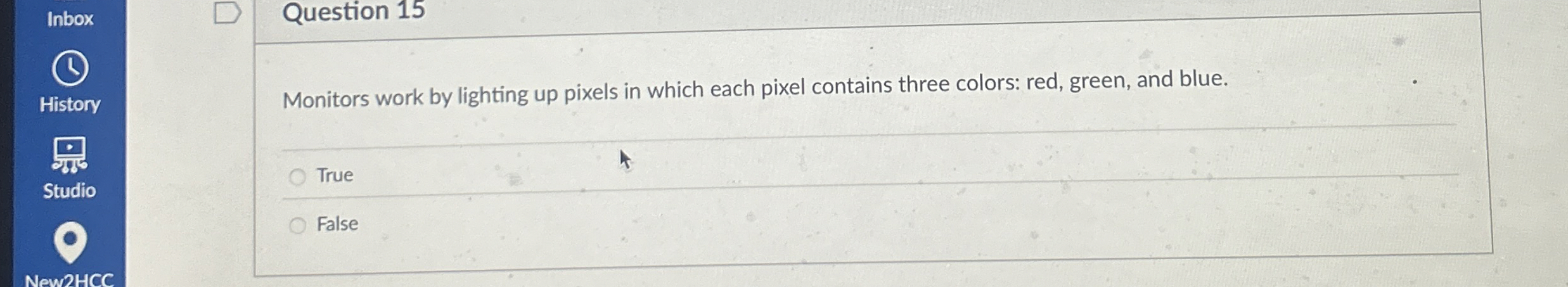 Question 1 5 Monitors work by lighting up pixels