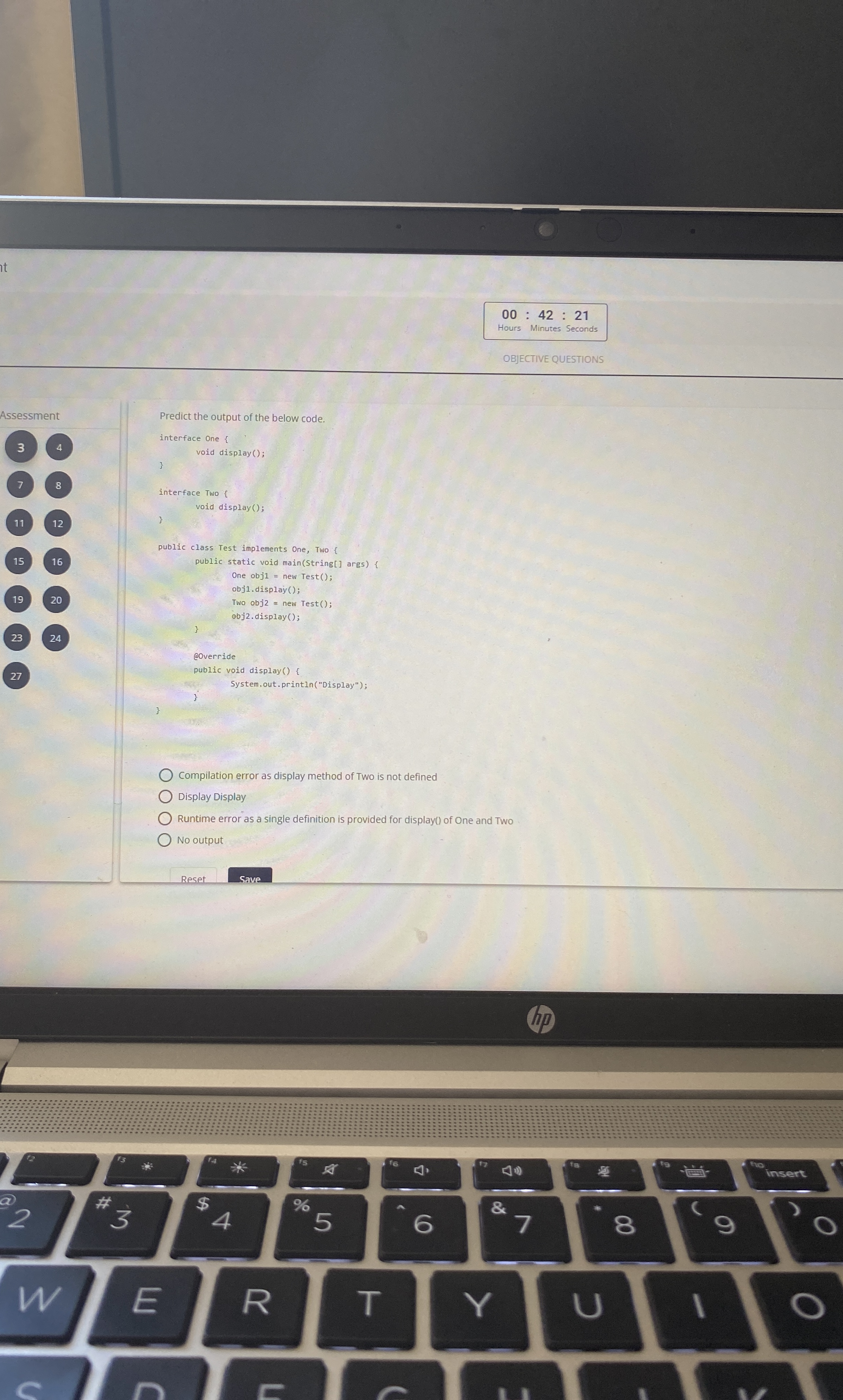 Predict the output of the below code. interface