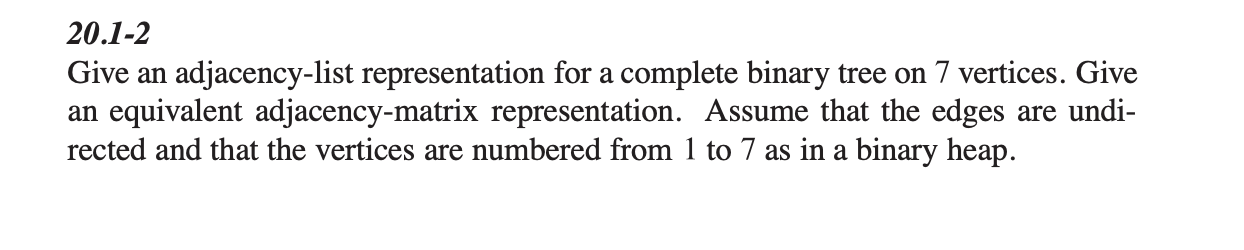 2 0 . 1 - 2 Give an adjacency - list