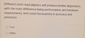Different short read aligners will produce