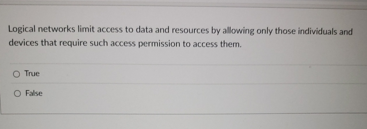 Logical networks limit access to data and