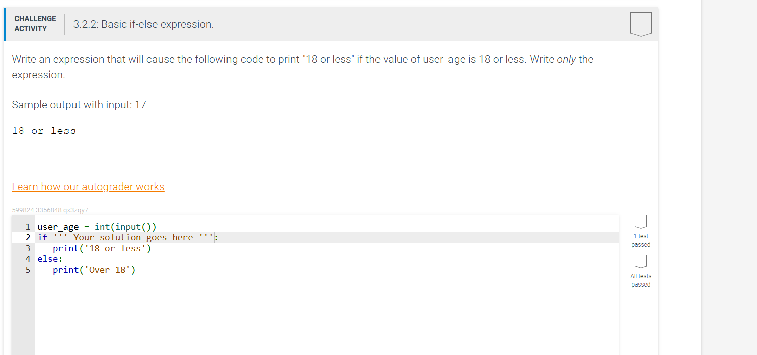 3 . 2 . 2 : Basic if - else expression. Write an