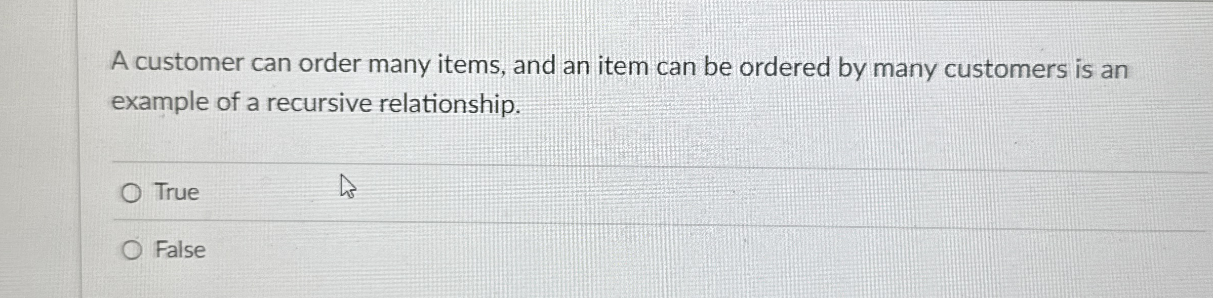 A customer can order many items, and an item can