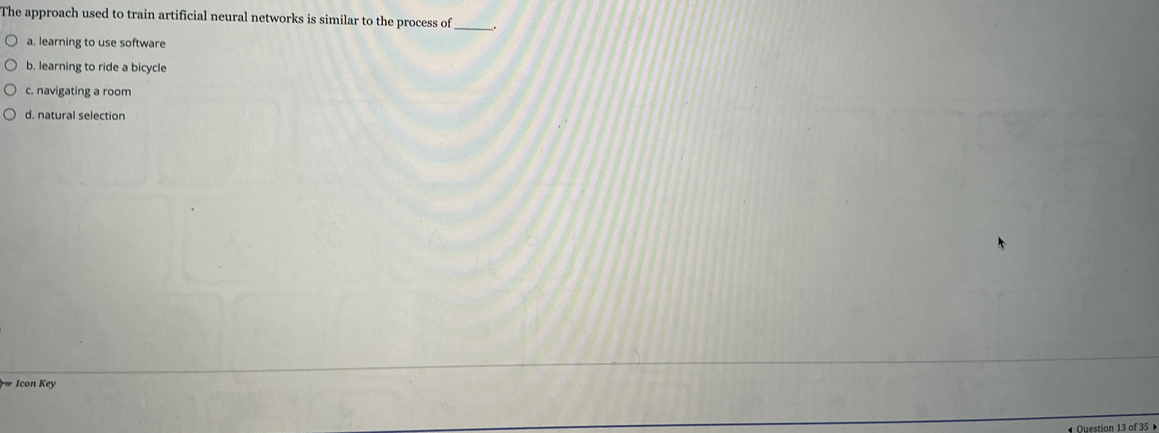 The approach used to train artificial neural